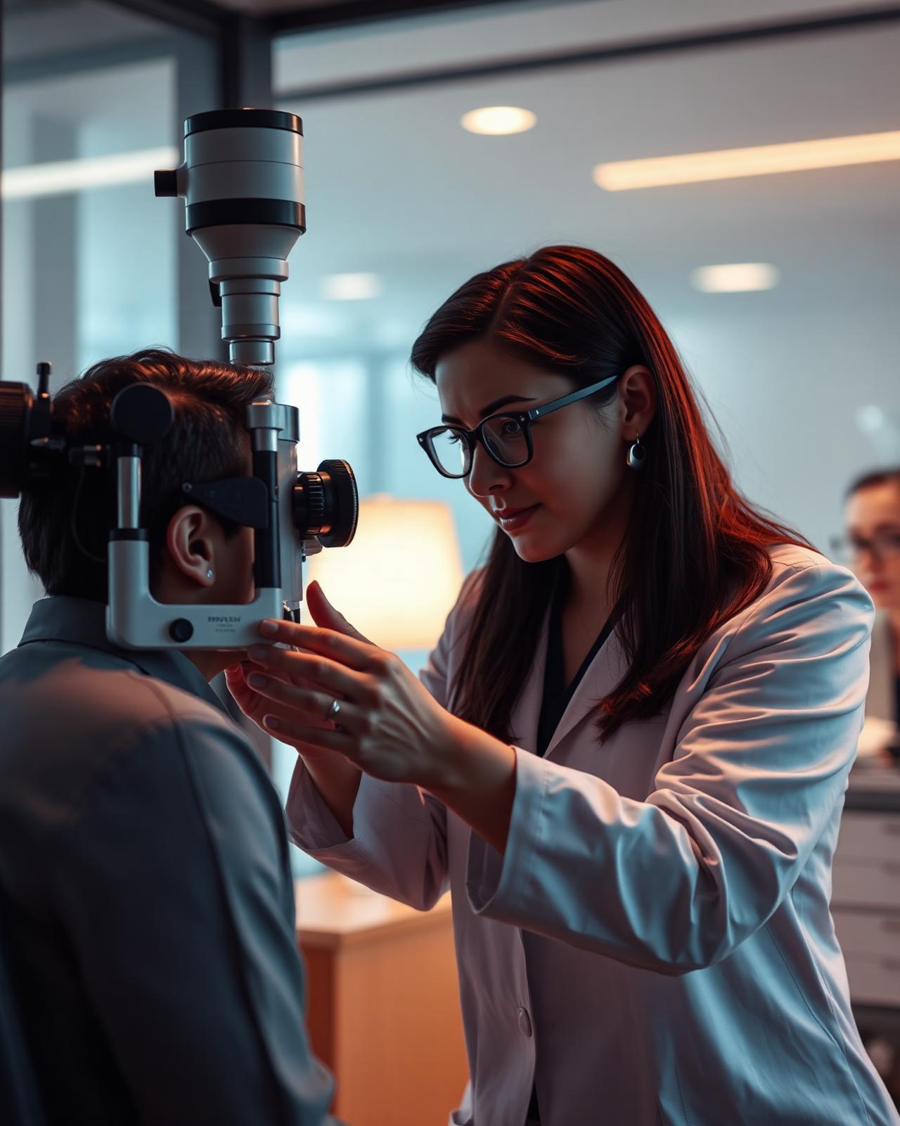 Examen visual con optometrista profesional